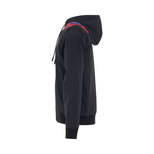 Curves Wings Nylon Hooded Jacket in Black/Red