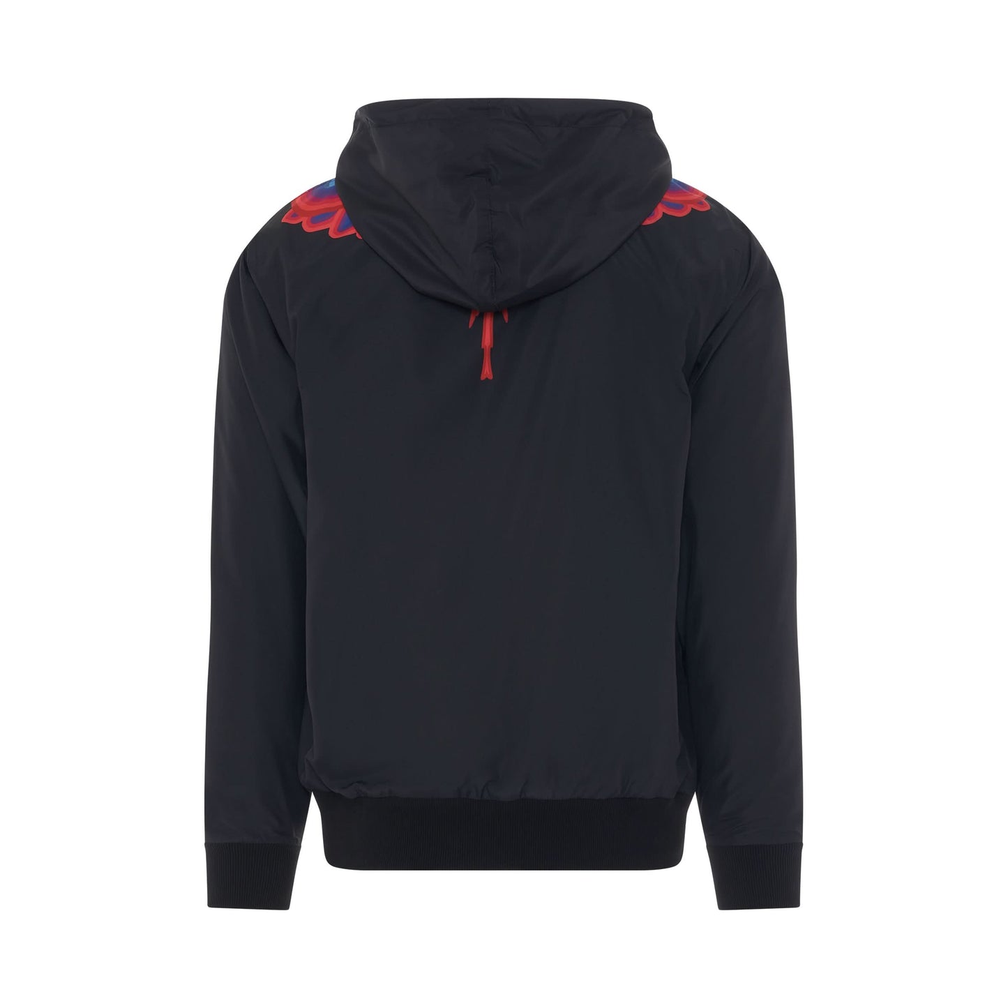 Curves Wings Nylon Hooded Jacket in Black/Red