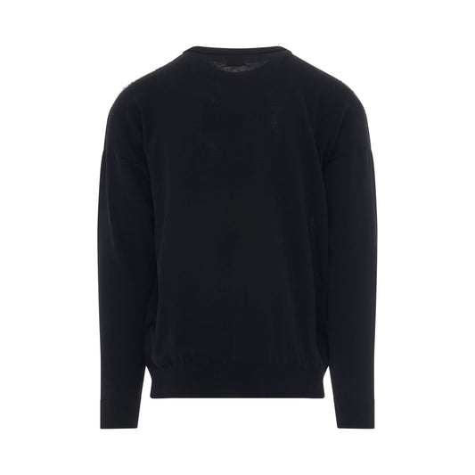 Icon Wings Knit Crewneck in Black