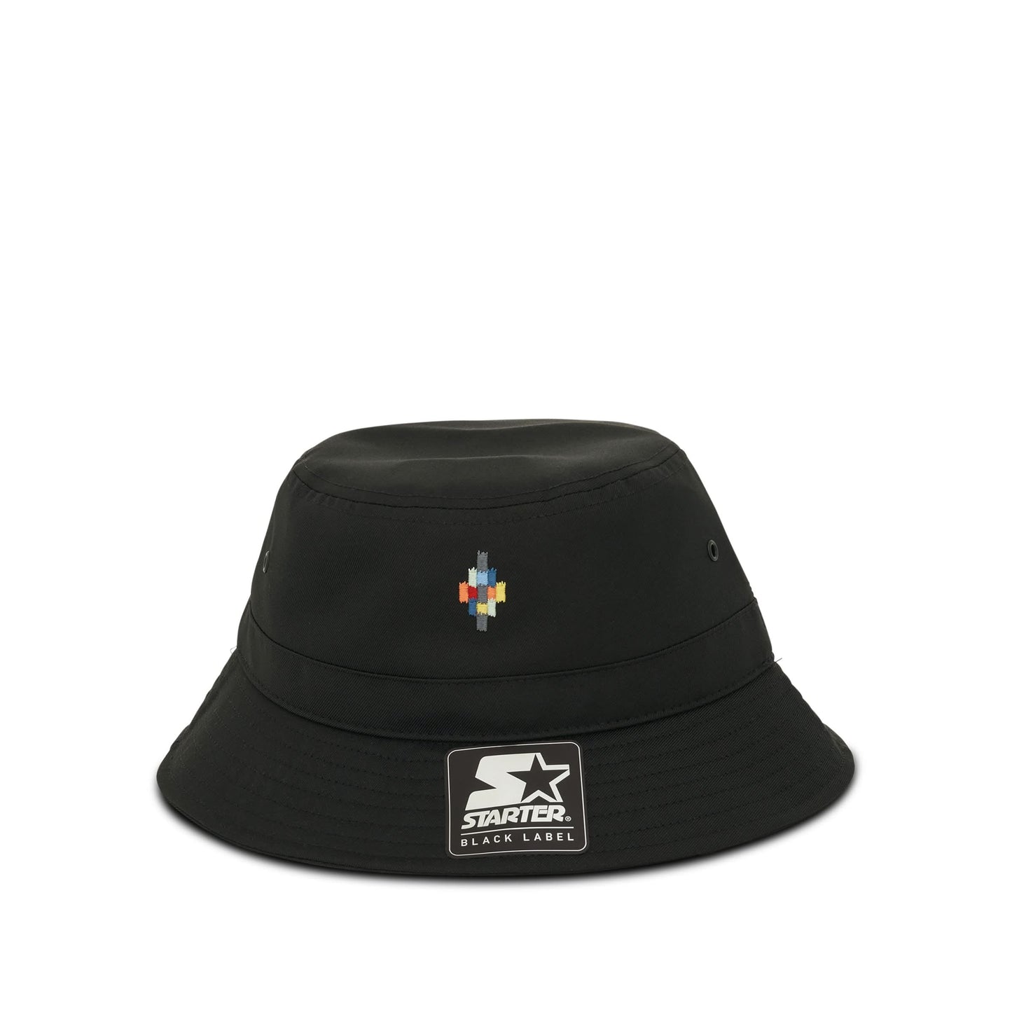 Colourful Cross Bucket Hat in Black