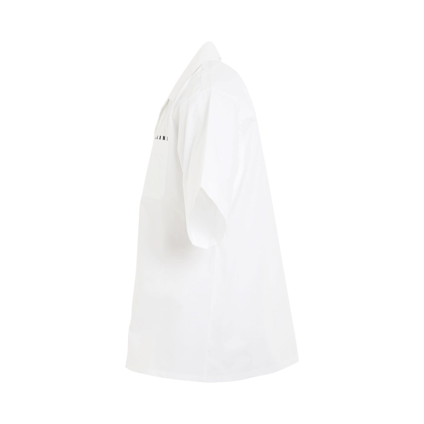 Short Sleeve Bowling Shirt in Lily White