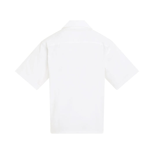 Short Sleeve Bowling Shirt in Lily White