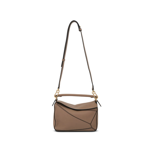 Small Puzzle Bag in Soft Grained Calfskin in Sand