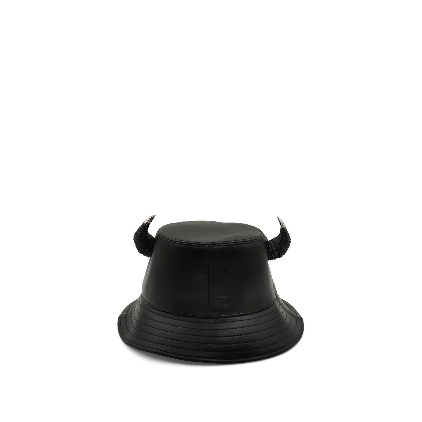 Bucket Hat with Horns in Black