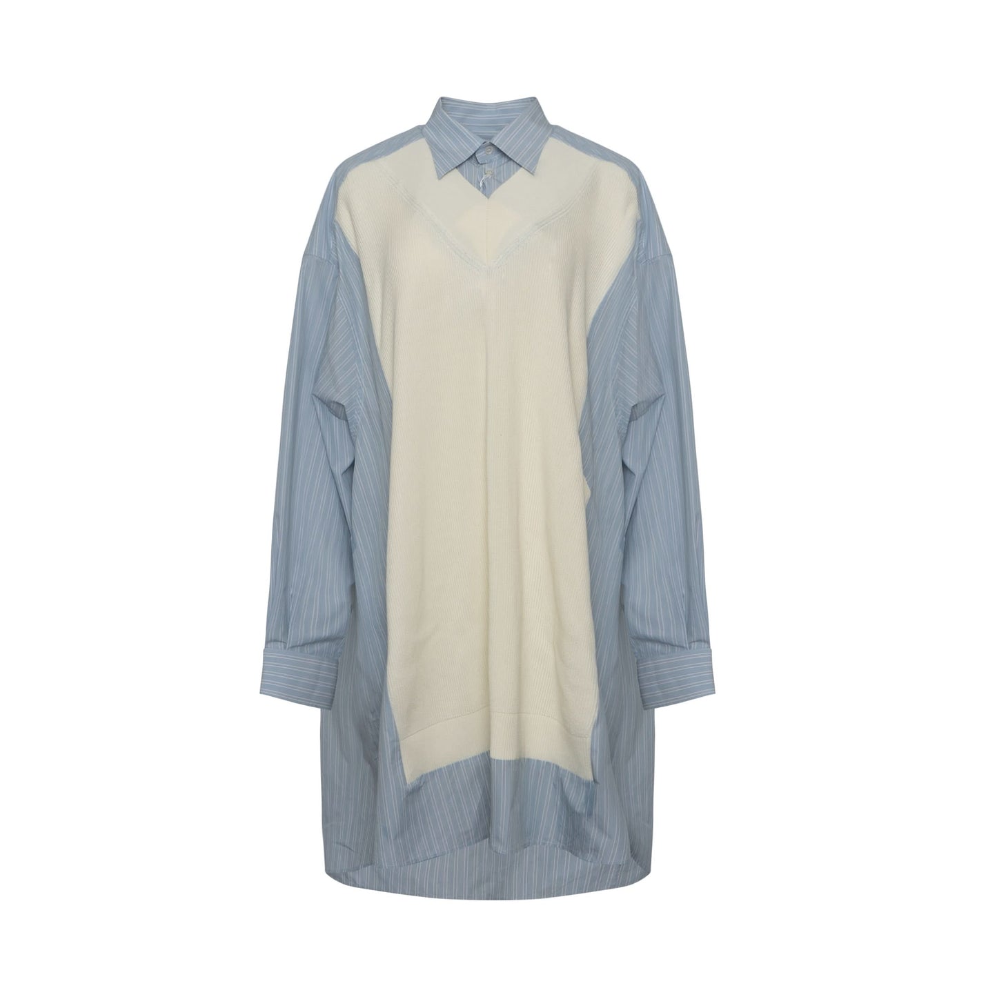 Multi Panel Shirt Dress in Light Sky