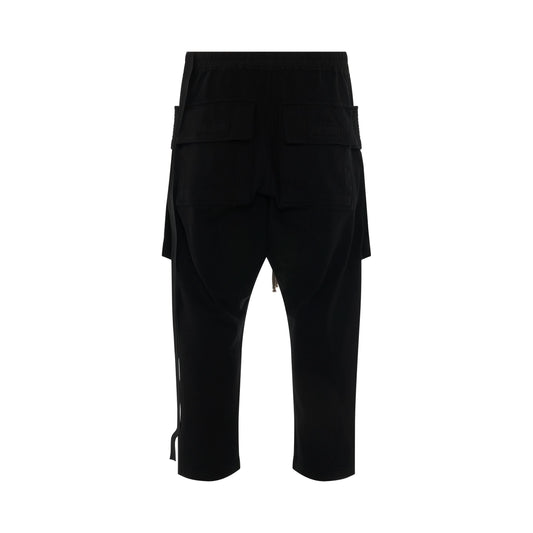 DRKSHDW Creatch Cargo Cropped Drawstring Pants in Black