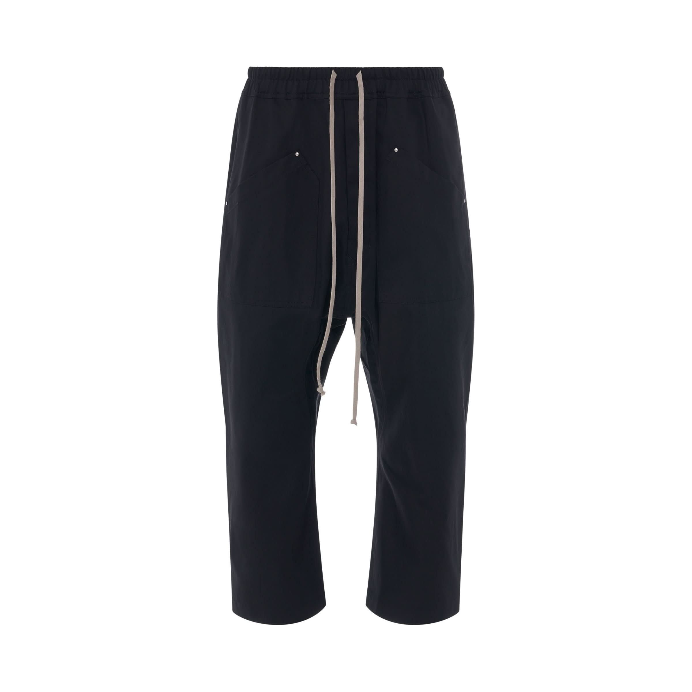 DRKSHDW Cargo Drawstring Cropped Pants in Cotton Twill