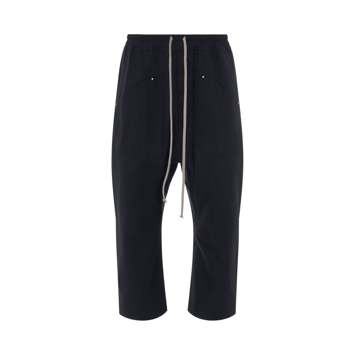 DRKSHDW Cargo Drawstring Cropped Pants in Cotton Twill