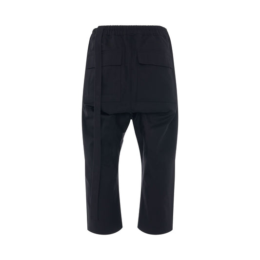 DRKSHDW Cargo Drawstring Cropped Pants in Cotton Twill