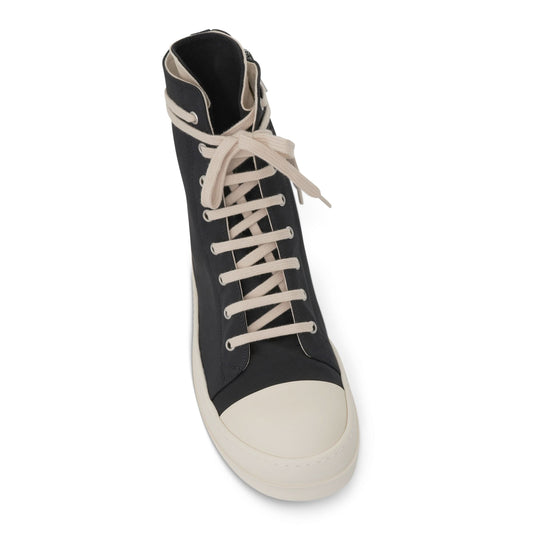 DRKSHDW Ramones Cotton Nylon Hi Sneaker in Black/Milk