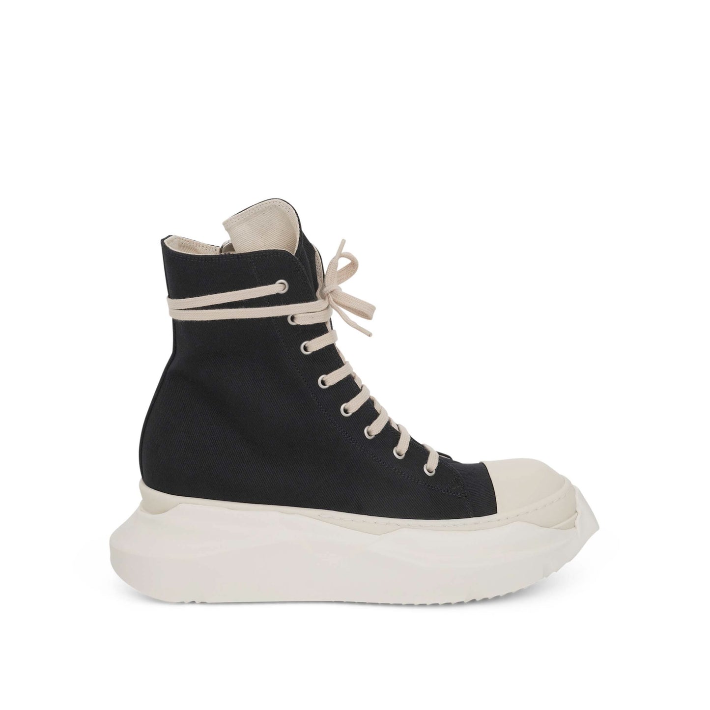 DRKSHDW Abstract Denim Hi Sneaker in Black/Milk