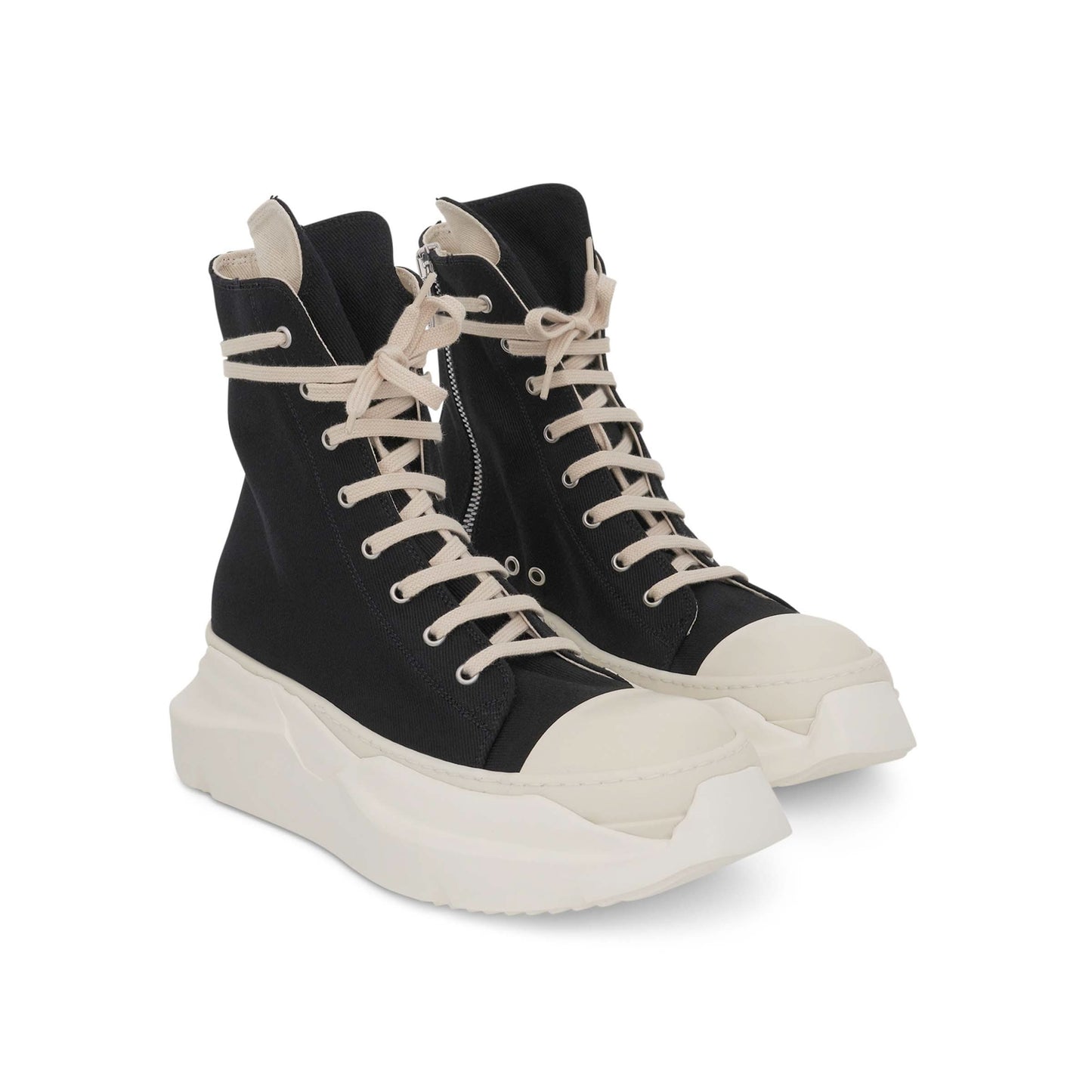 DRKSHDW Abstract Denim Hi Sneaker in Black/Milk