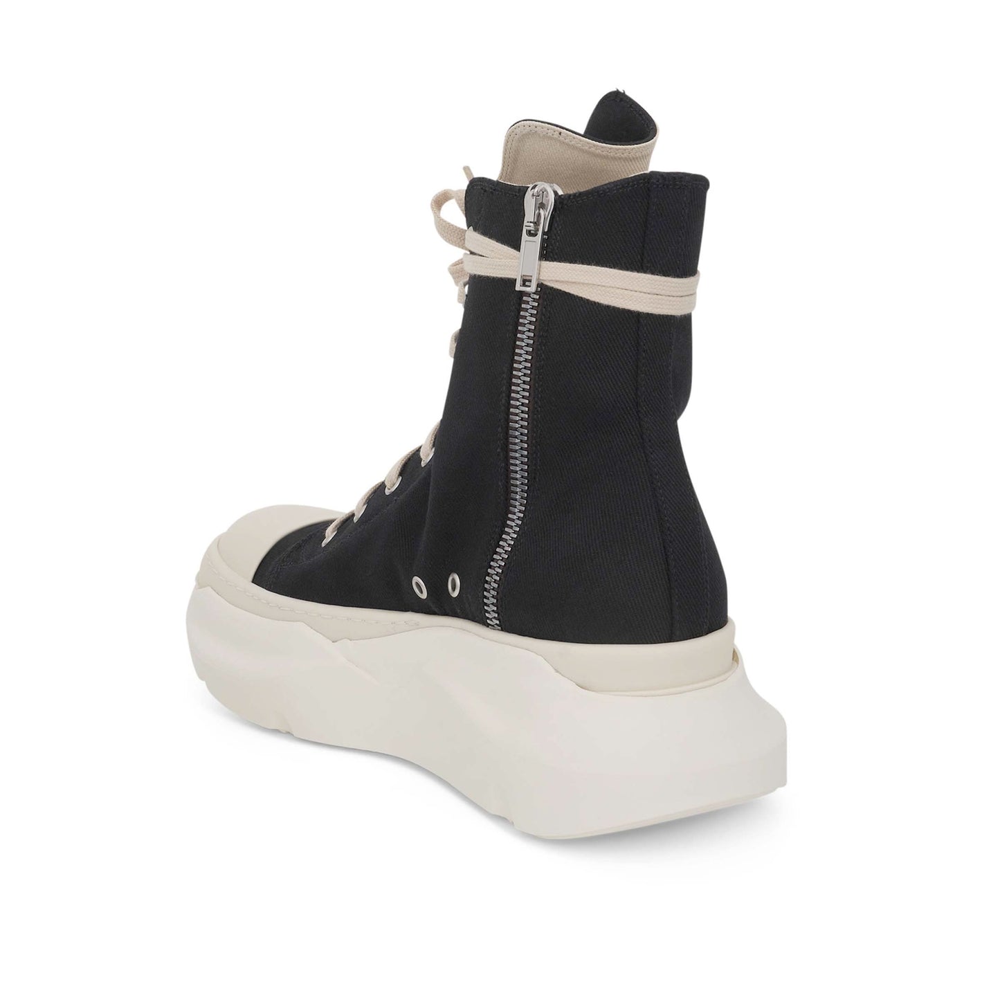 DRKSHDW Abstract Denim Hi Sneaker in Black/Milk