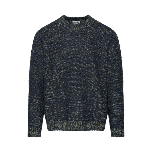 Textured Wool Knitwear in Blue