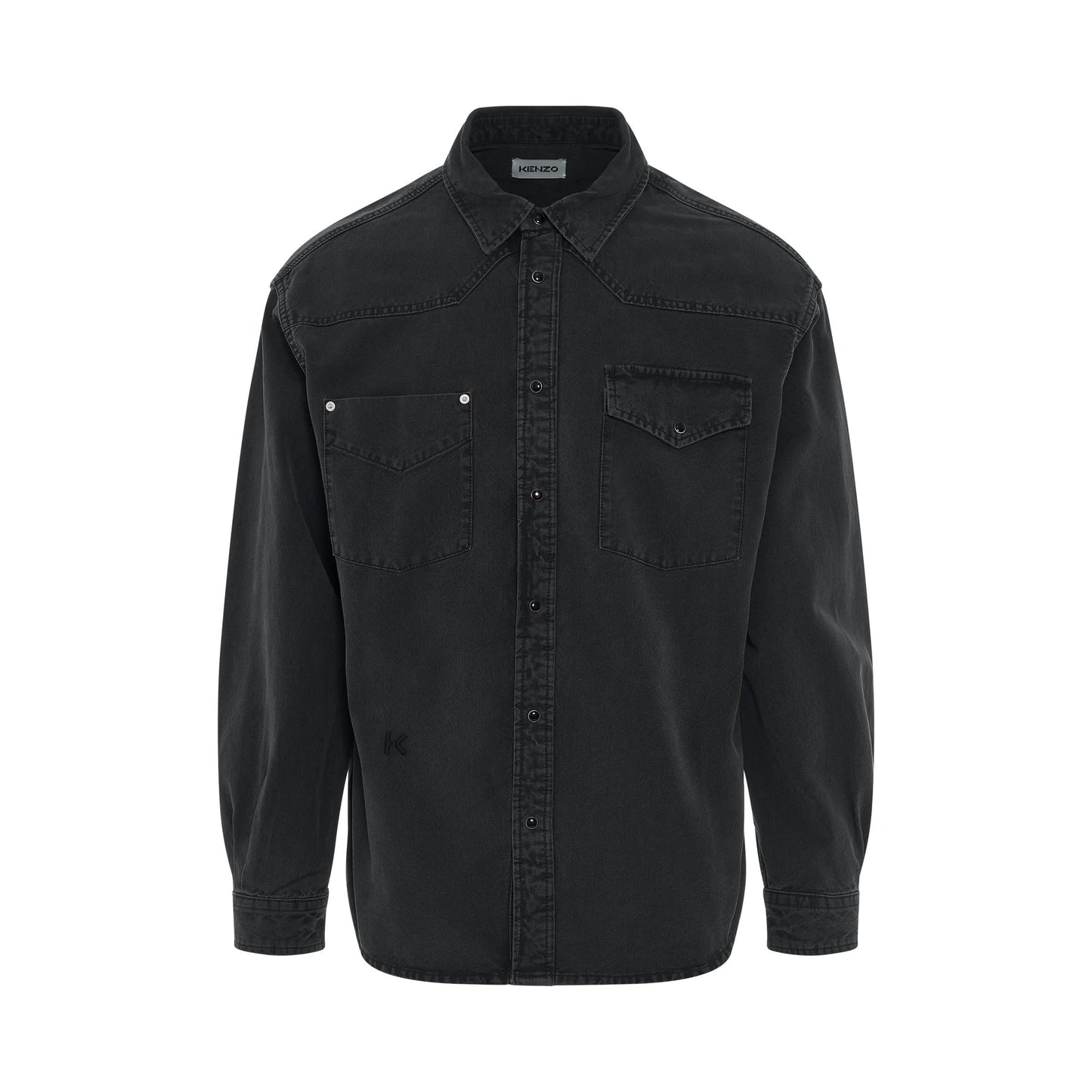 Casual Denim Shirt in Black