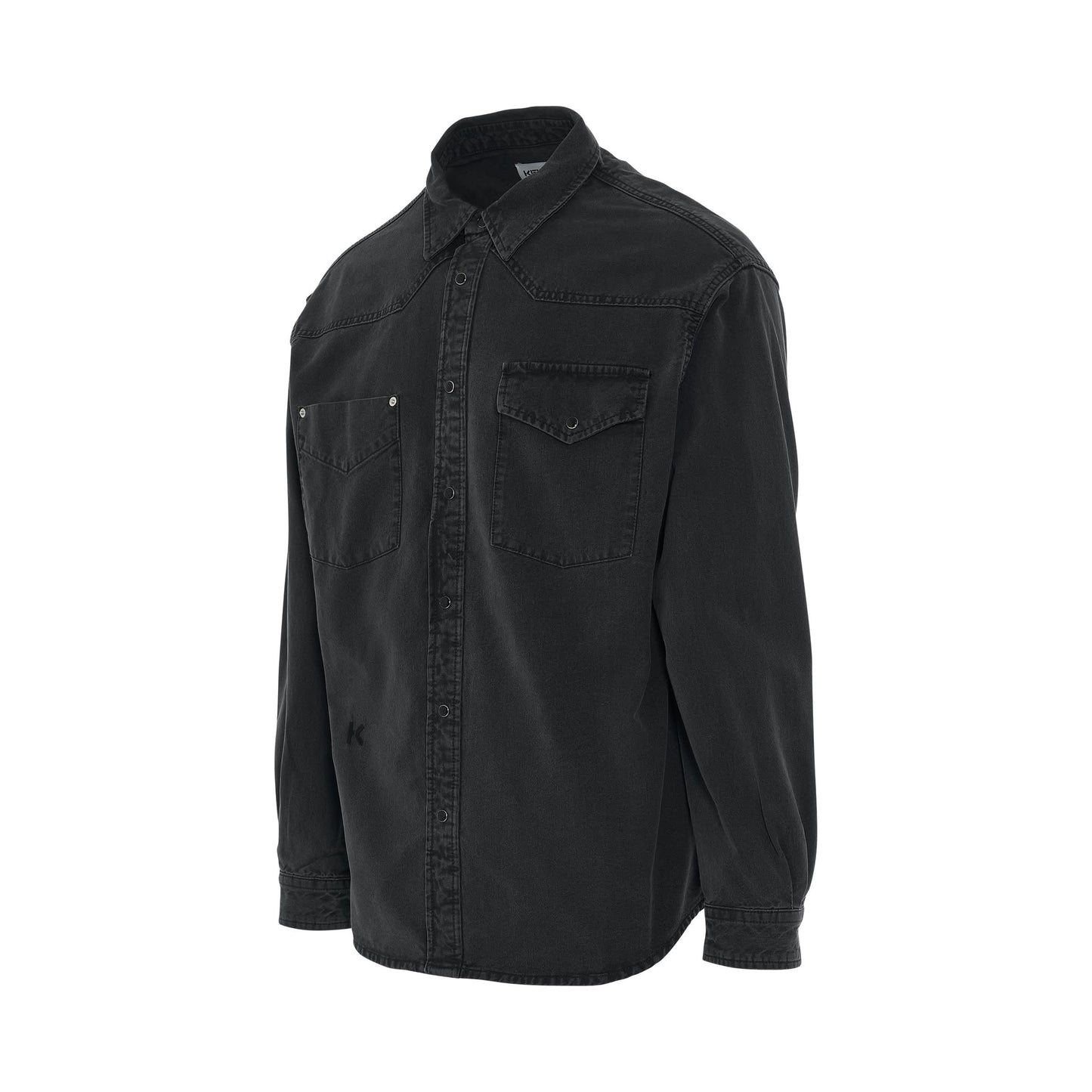 Casual Denim Shirt in Black