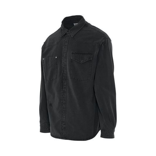 Casual Denim Shirt in Black