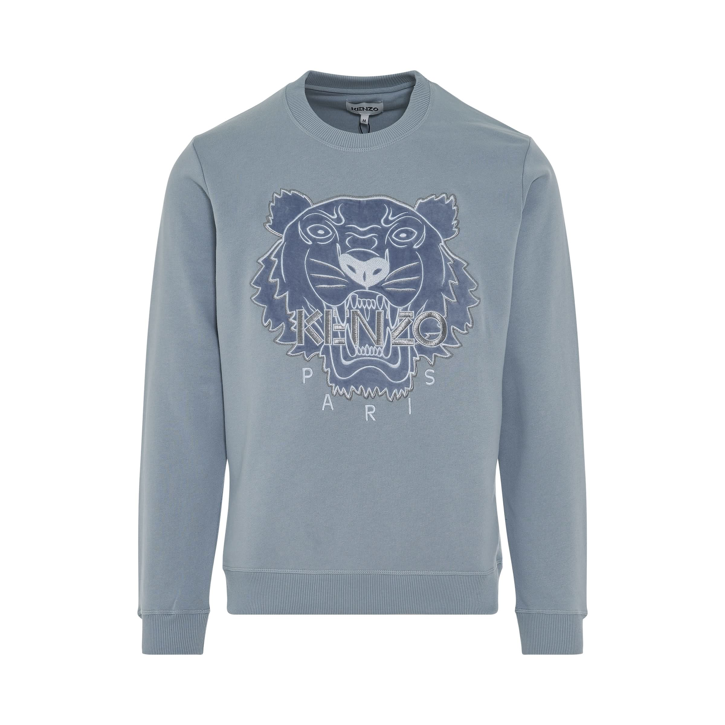 Tiger Embroidered Sweatshirt In Glacier