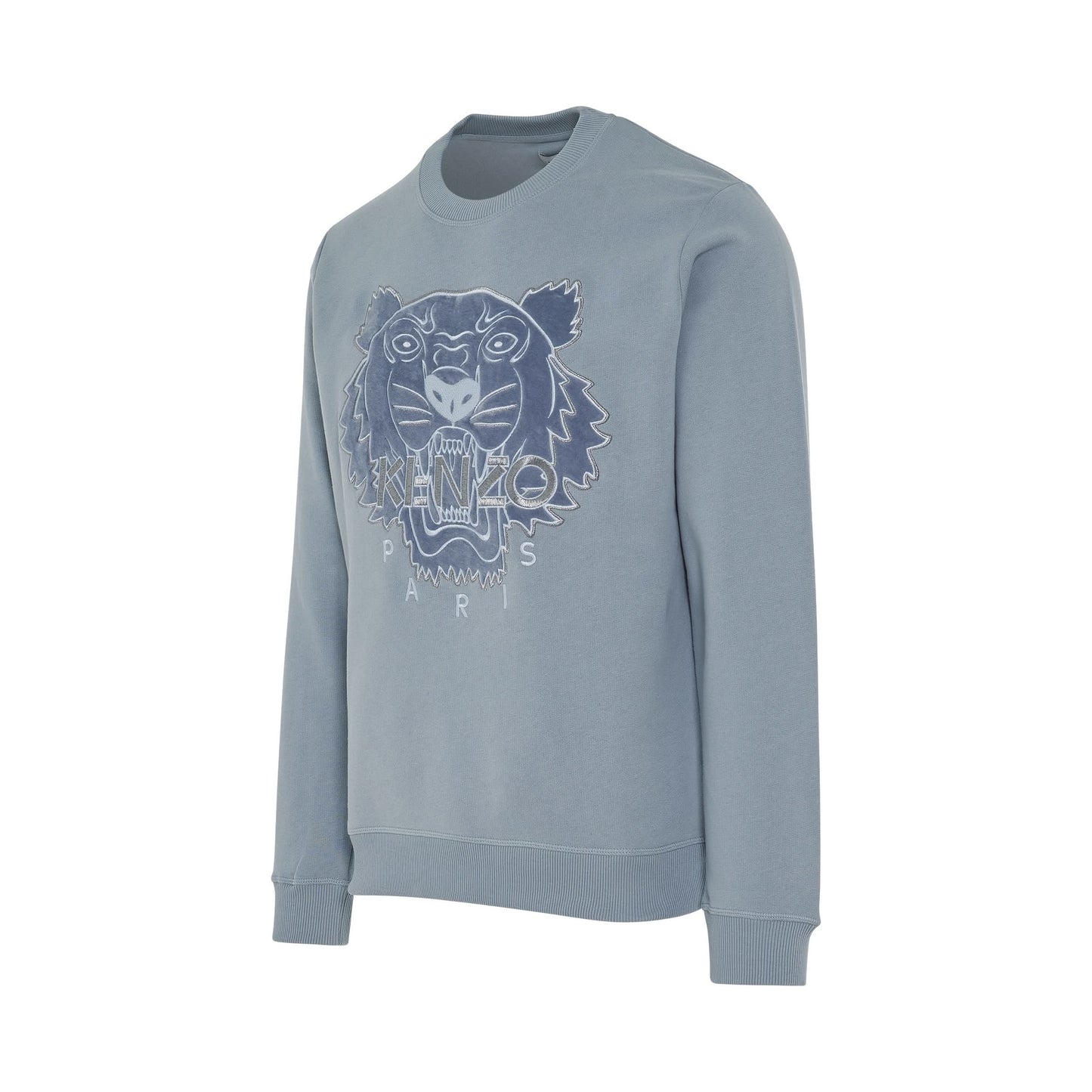 Tiger Embroidered Sweatshirt In Glacier