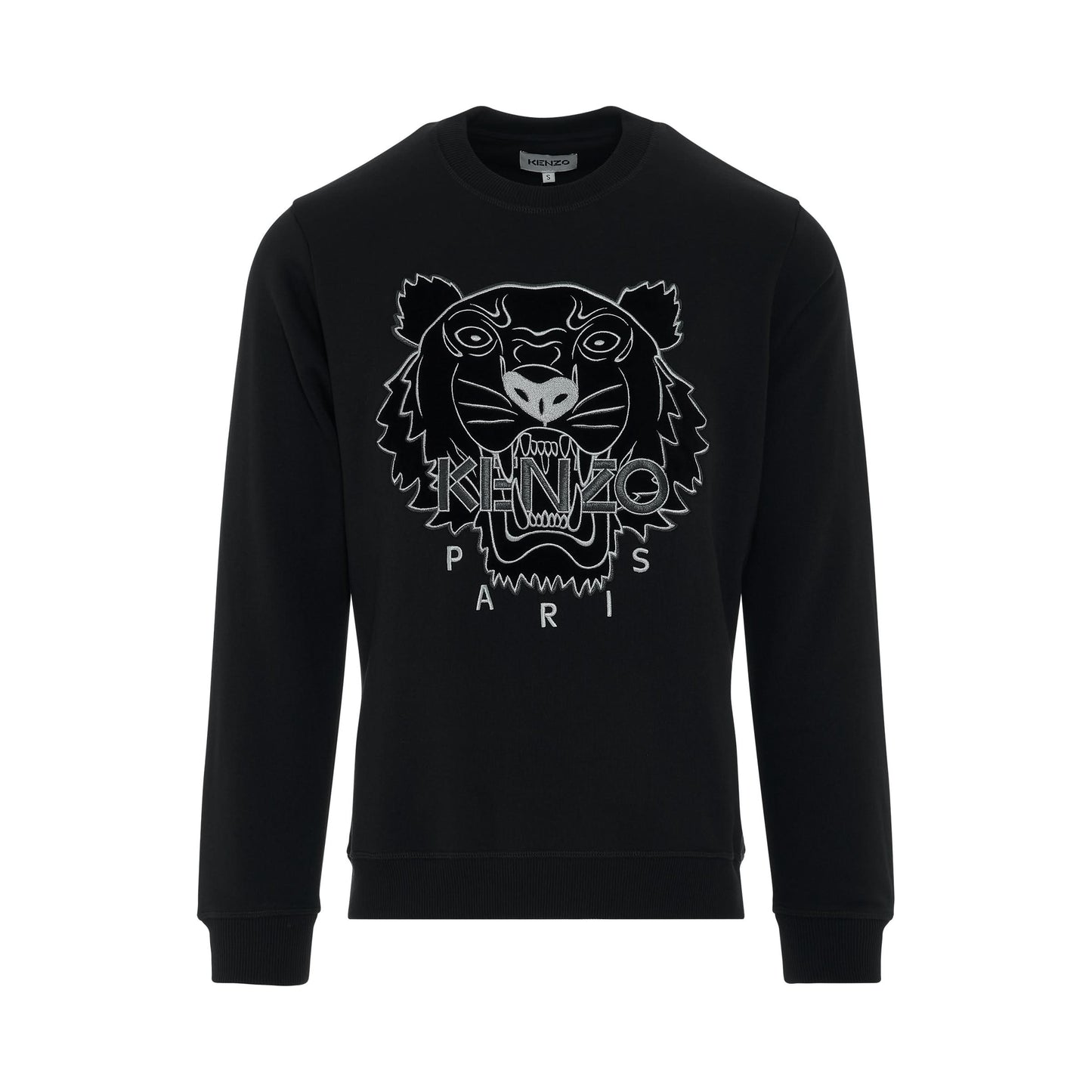 Tiger Embroidered Sweatshirt In Black