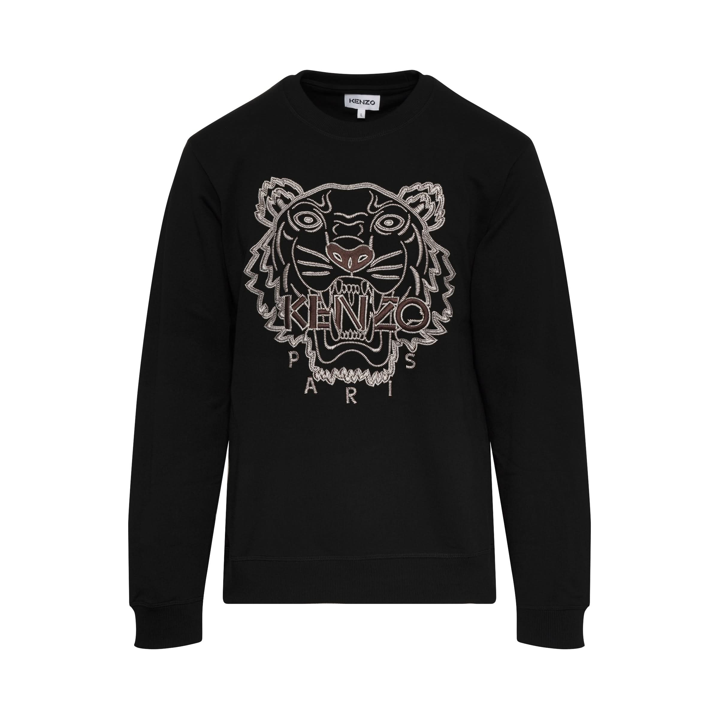 Kenzo Tiger Embroidered Sweatshirts in Black