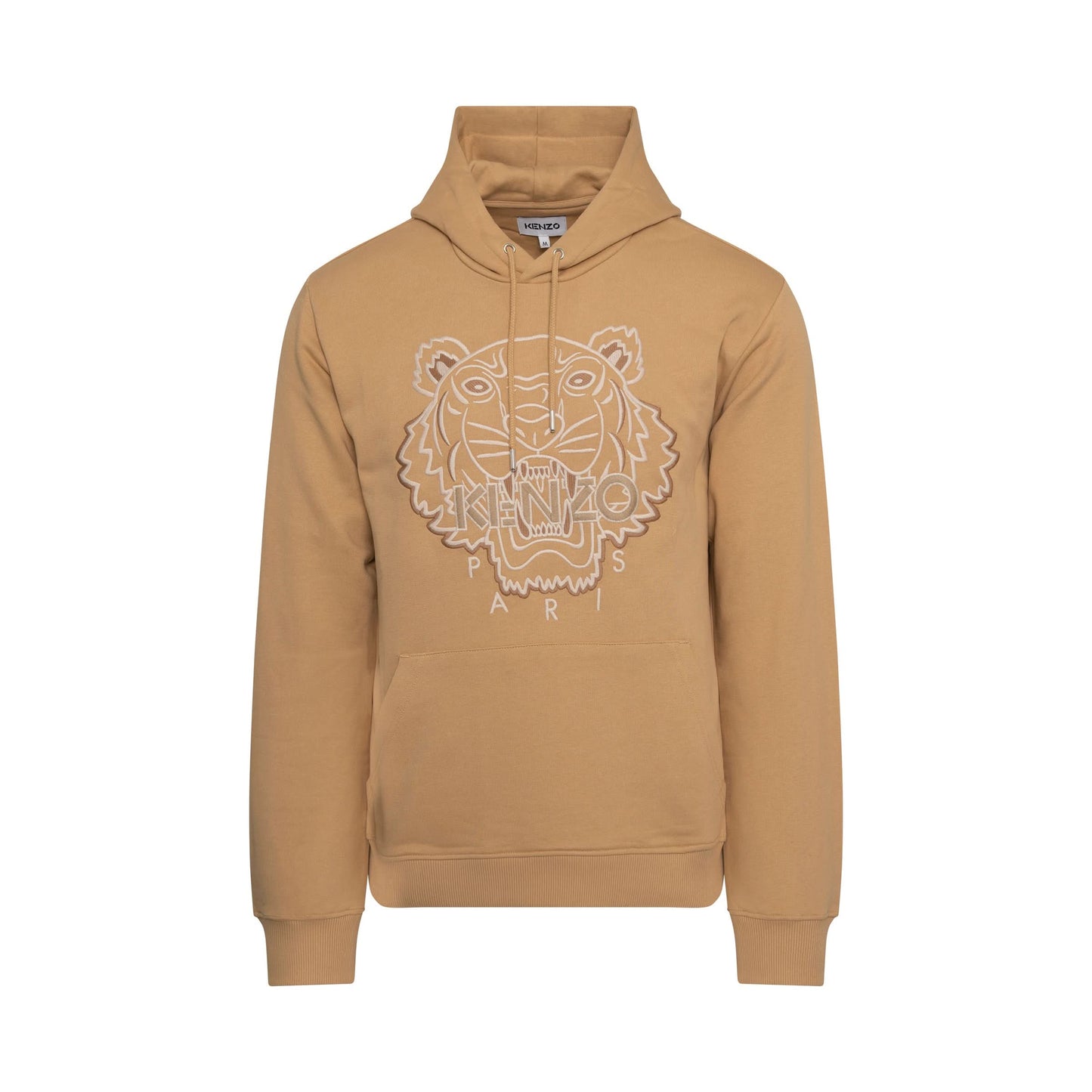 Tiger Embroidered Hoodie in Beige