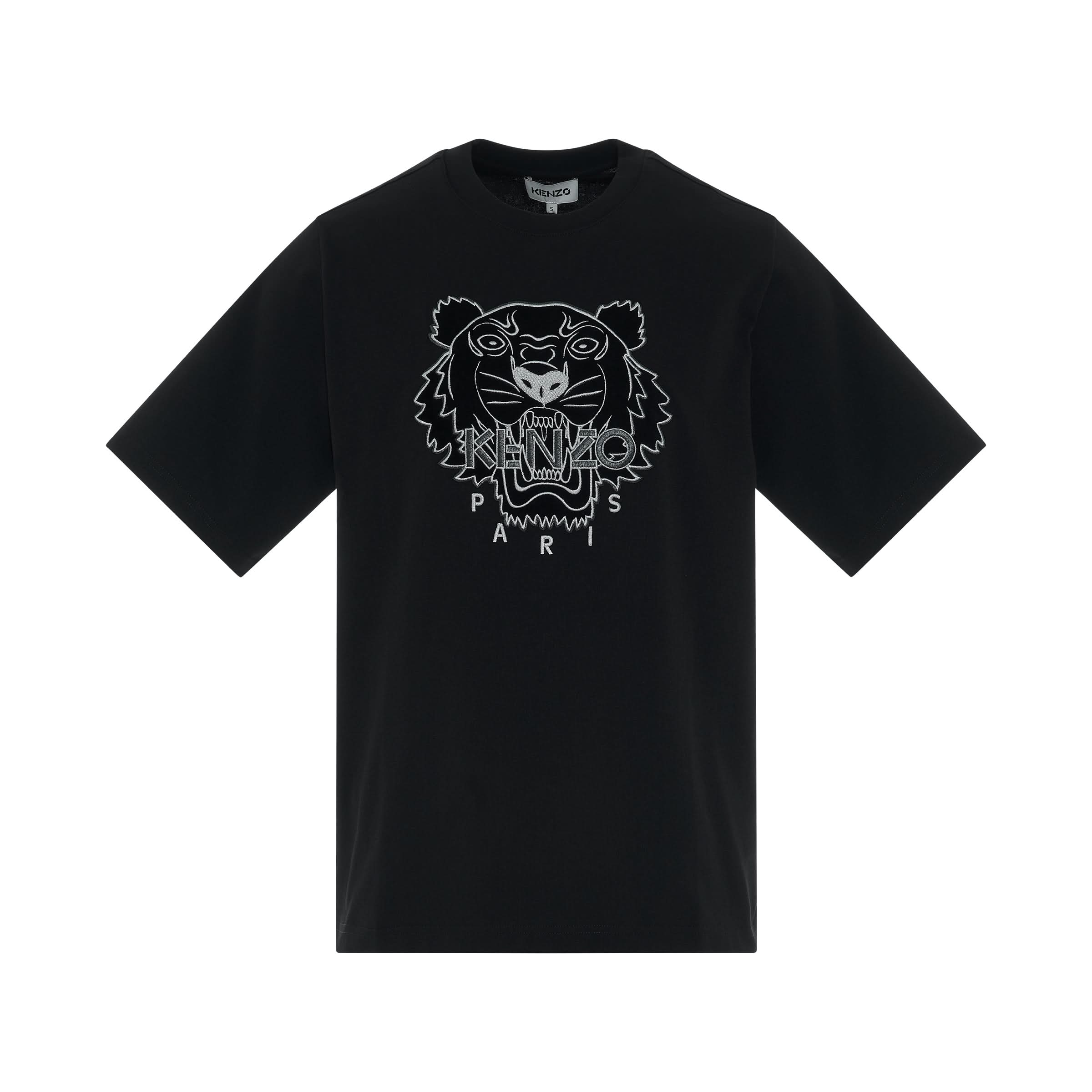 Iconic Tiger Embroidered T-Shirt In Black