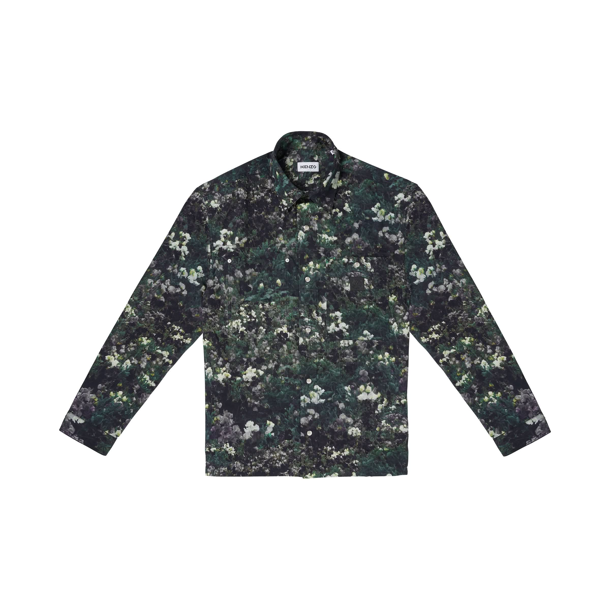 Camo Landscape Printed Snap Overshirt