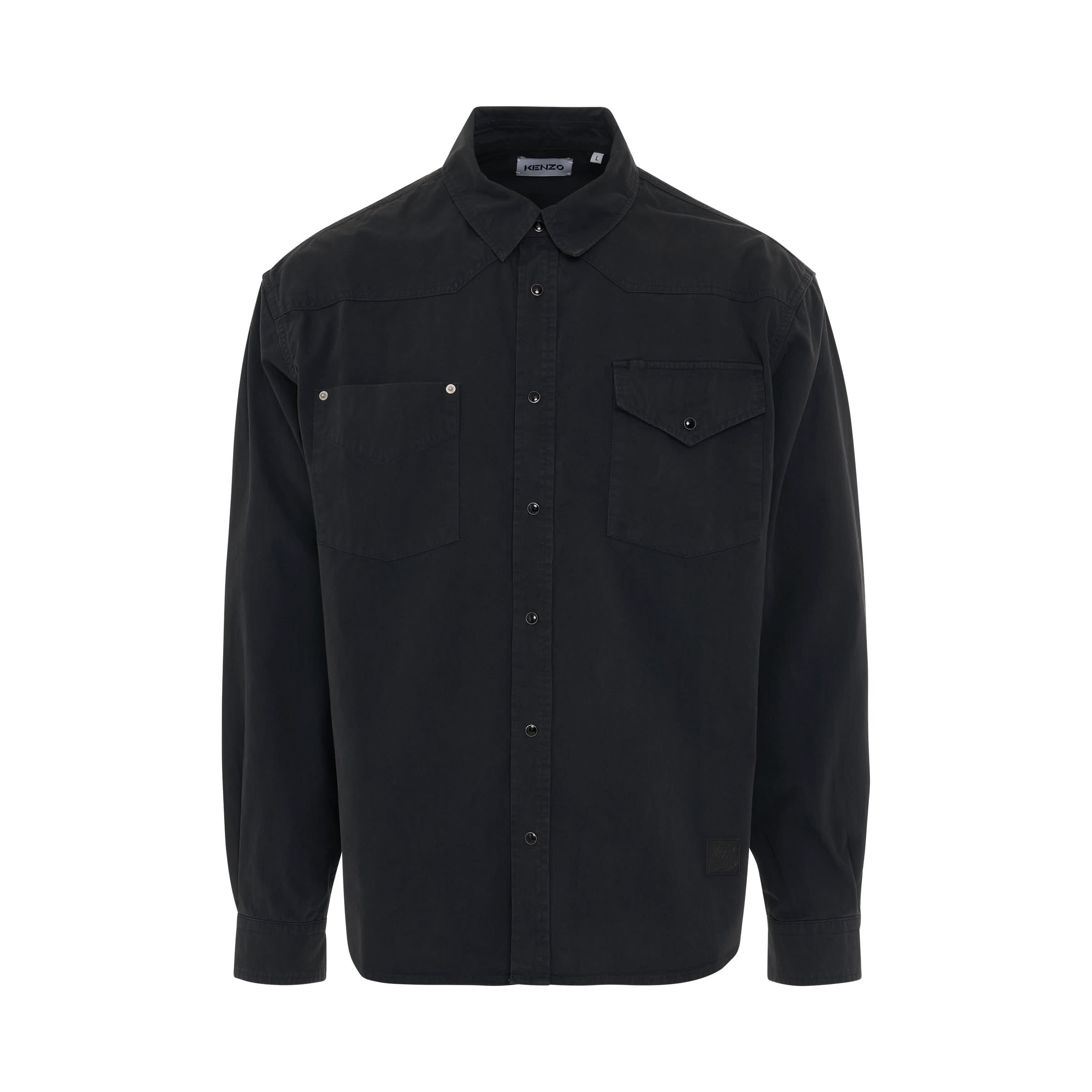 Classic Light Denim Shirt in Black