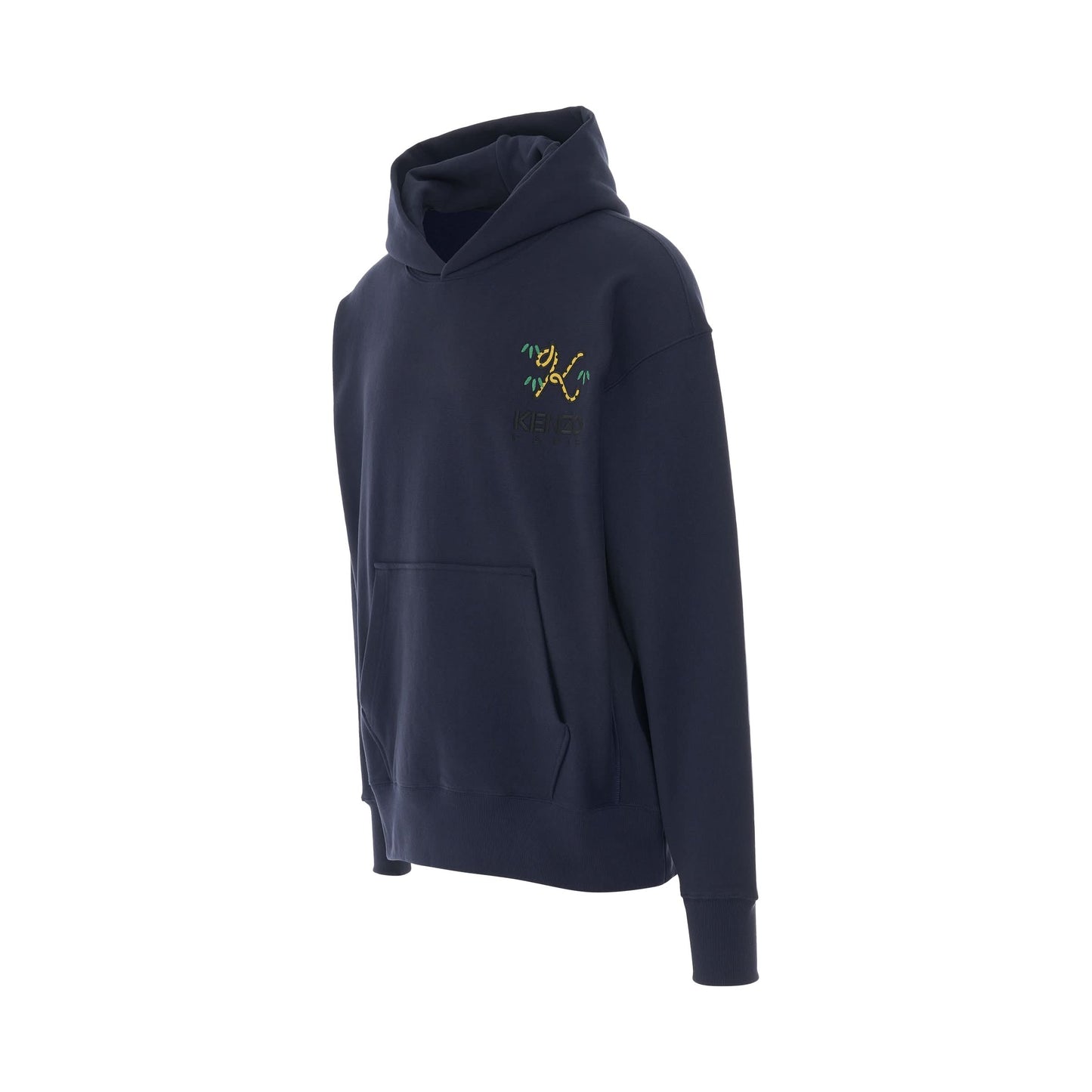 Tiger Tail K Crest Oversize Hoodie in Midnight Blue