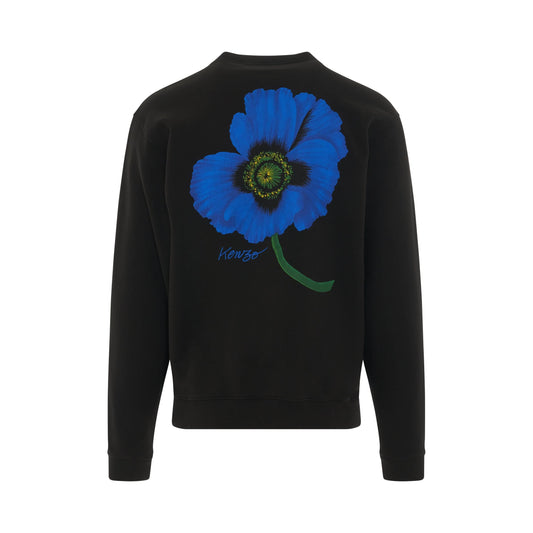 Poppy Print Sweatshirt in Black