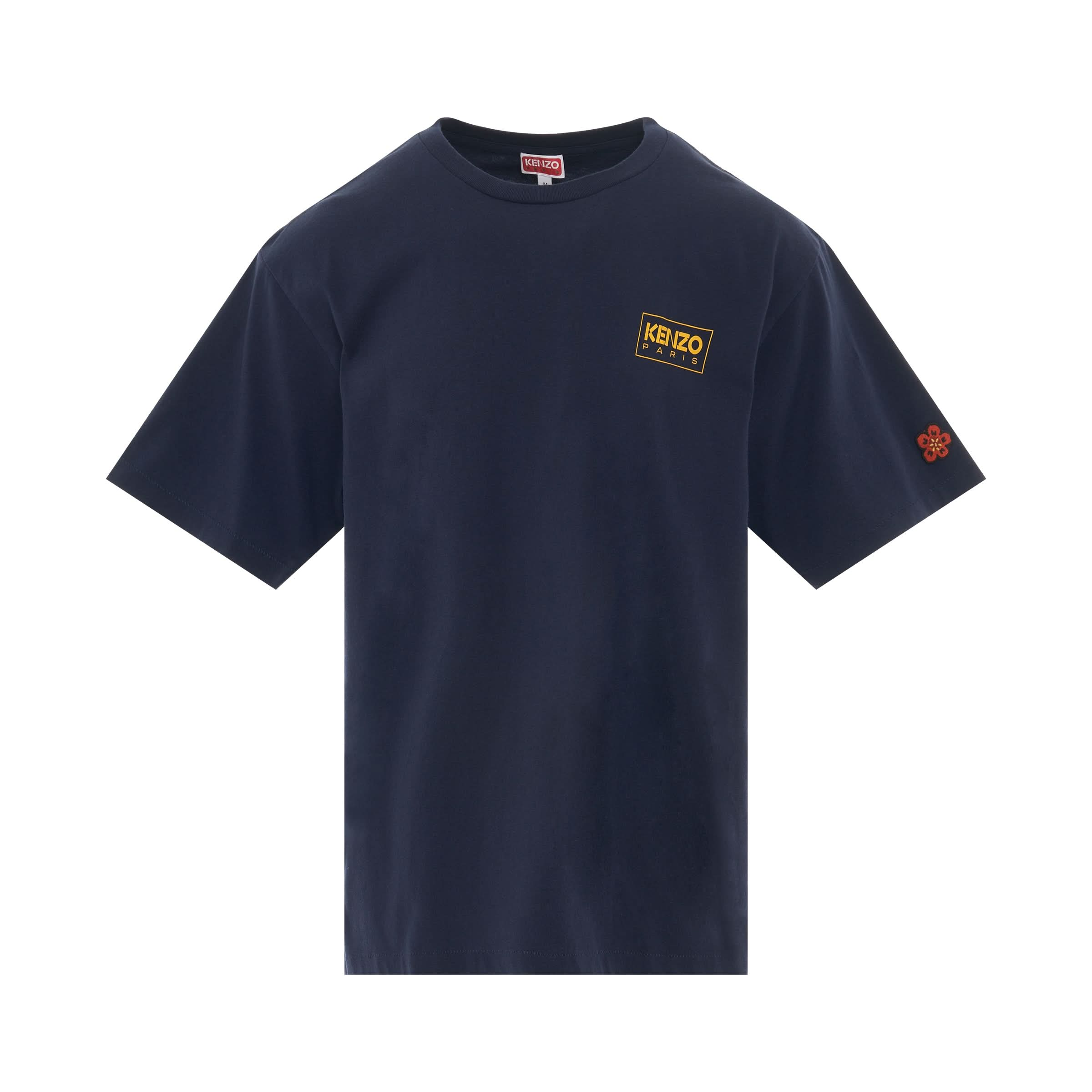 Paris Logo Oversize T-Shirt in Midnight Blue