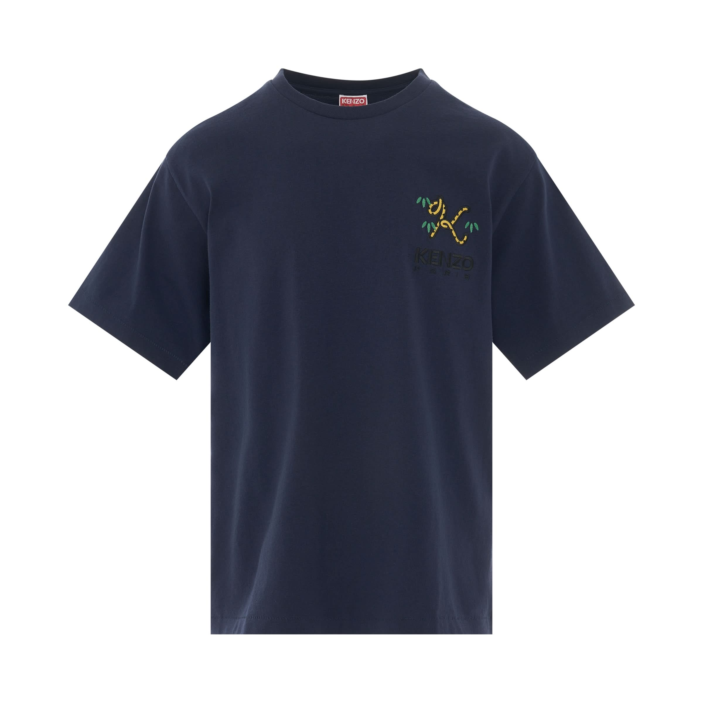 Crest Logo Oversize T-Shirt in Midnight Blue