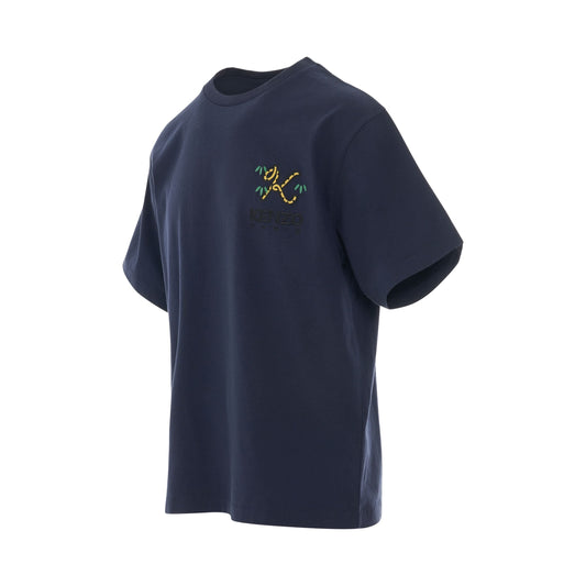 Crest Logo Oversize T-Shirt in Midnight Blue