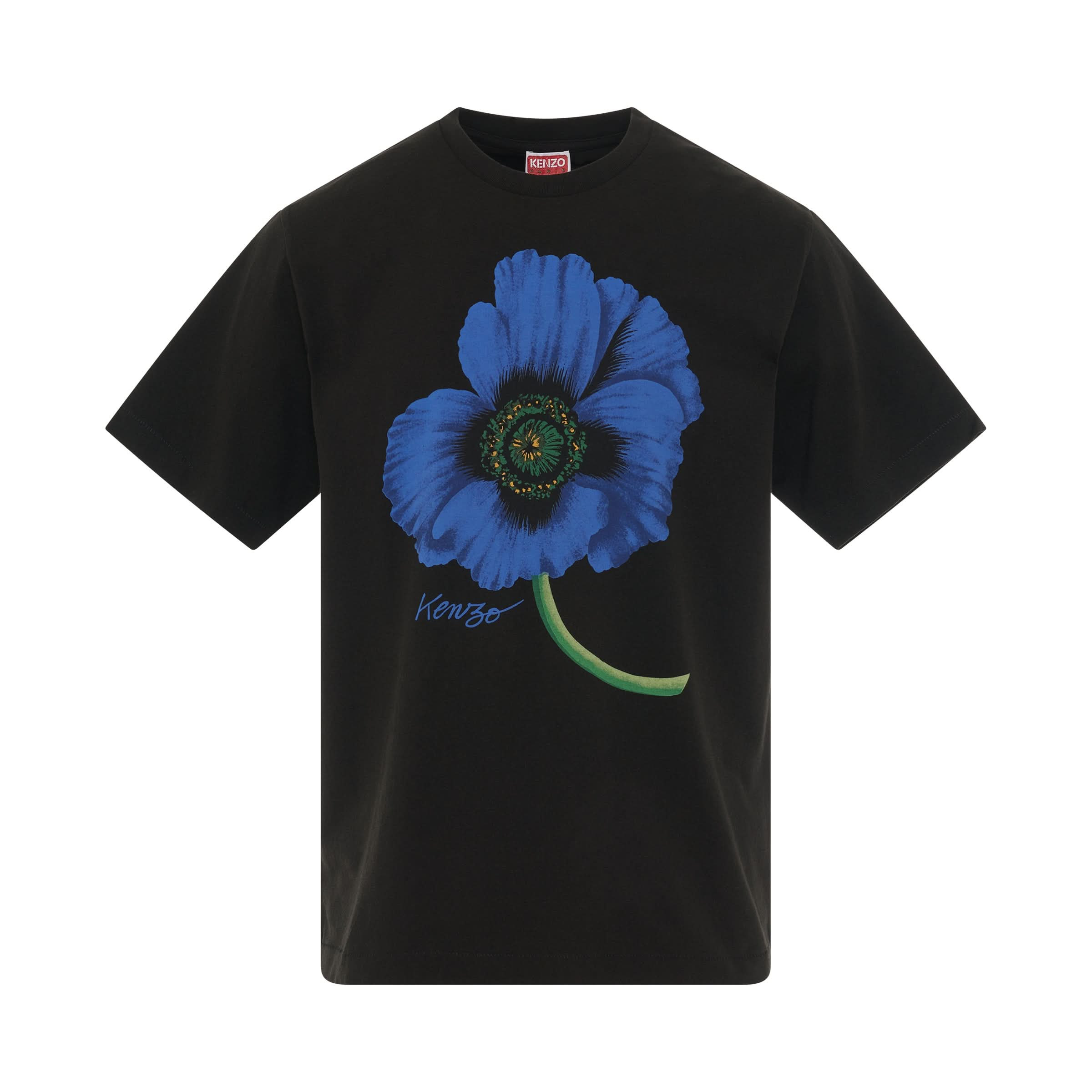 Poppy Print T-Shirt in Black