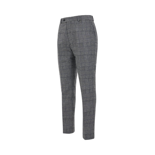 Wavy Check Suit Trousers in Black