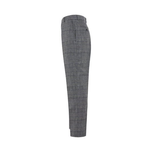 Wavy Check Suit Trousers in Black