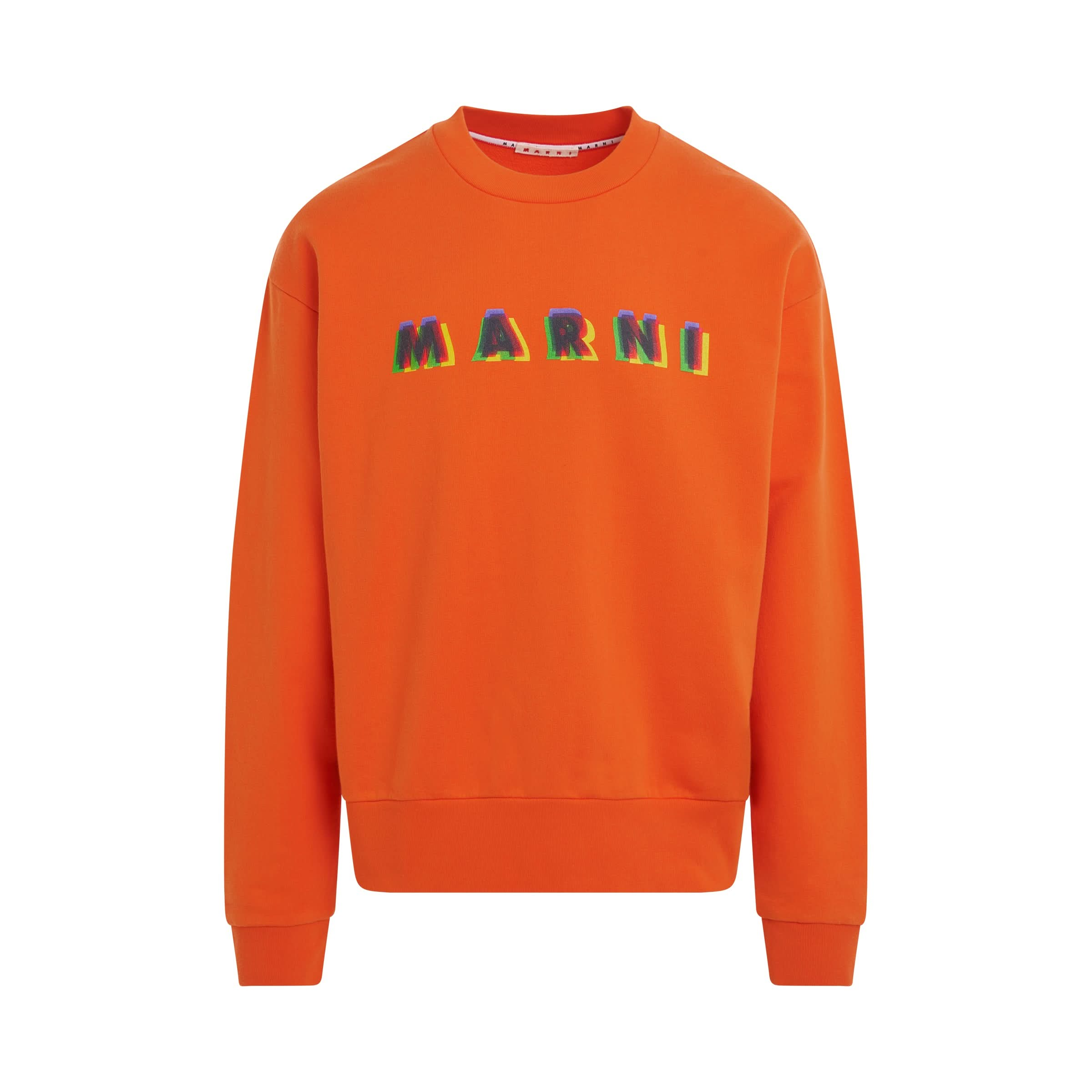 Logo Printed Crewneck Sweatshirt in Carrot