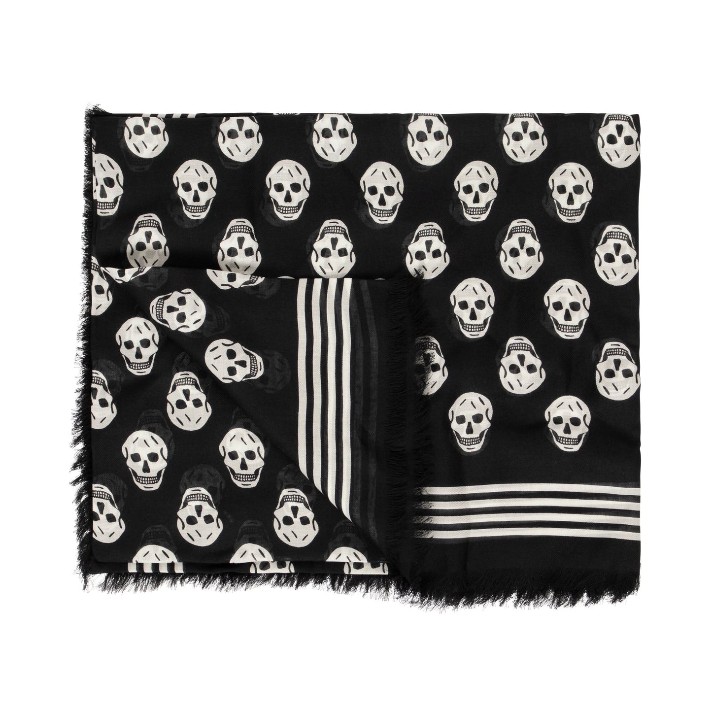 Classic Skull Scarf in Black/Ivory