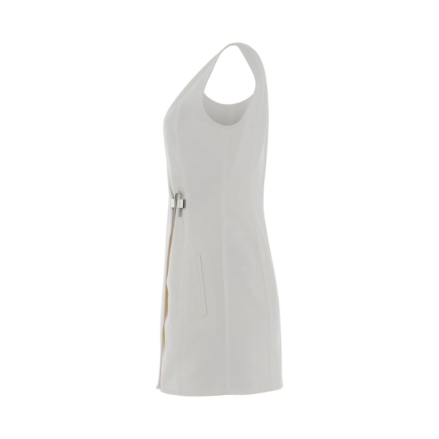 Padlock Denim Dress in White