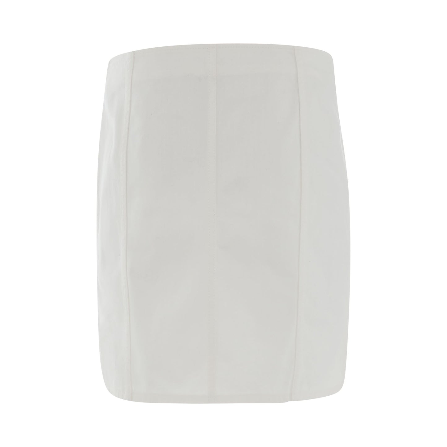 Padlock Mini Denim Skirt in White