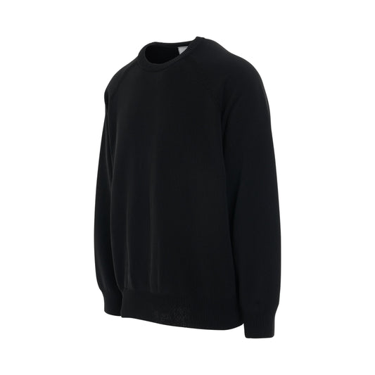 Classic Logo Knit Crewneck Sweater in Black