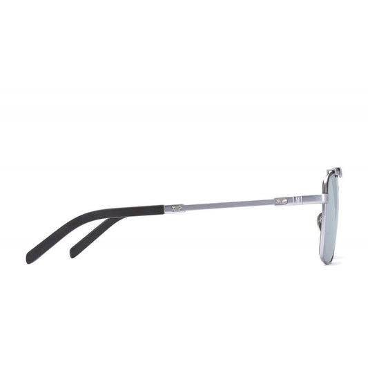 Silver Squared Titanium Sunglasses with Dark Silver Mirror Lens