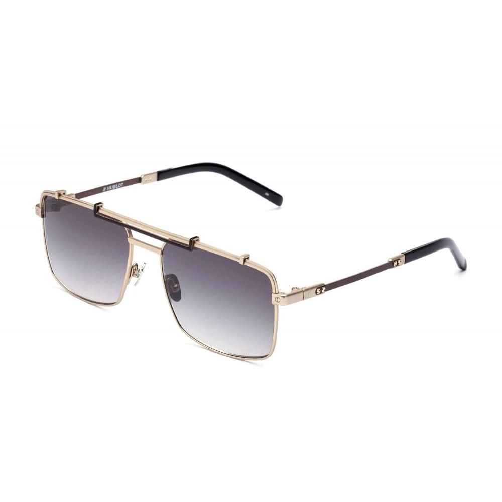 Gold Squared Titanium Sunglasses with Gradient Smoke Lens