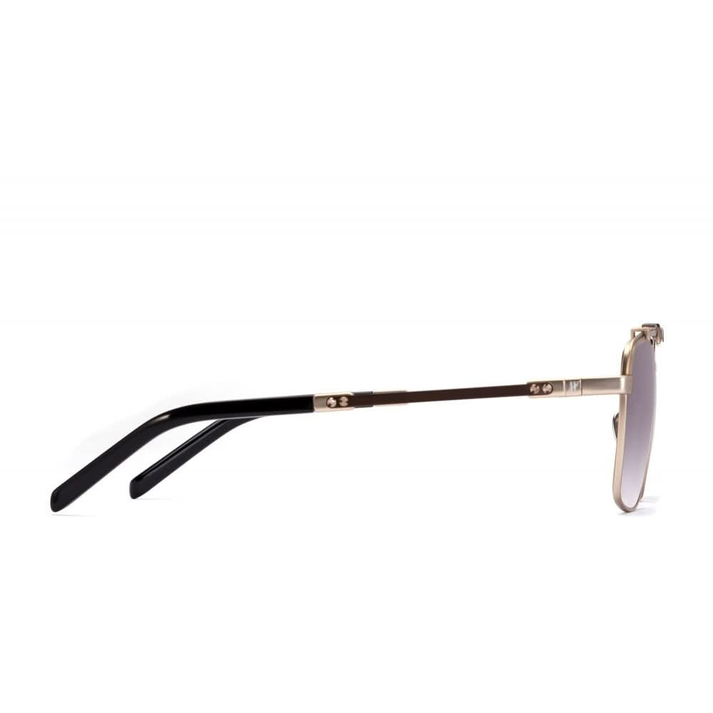 Gold Squared Titanium Sunglasses with Gradient Smoke Lens