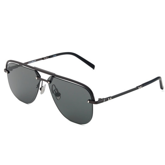 Black Matte Aviator Sunglasses with Solid Smoke Lens