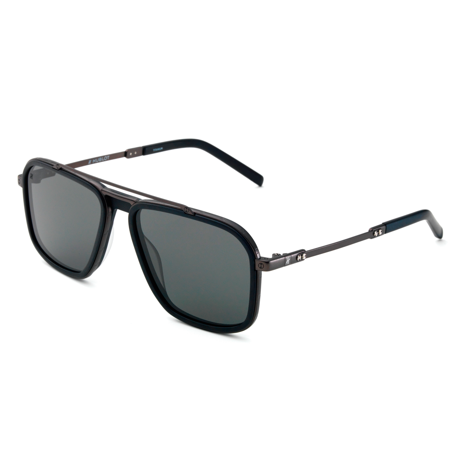 Black Matte Squared Sunglasses with Gradient Smoke Black Lens