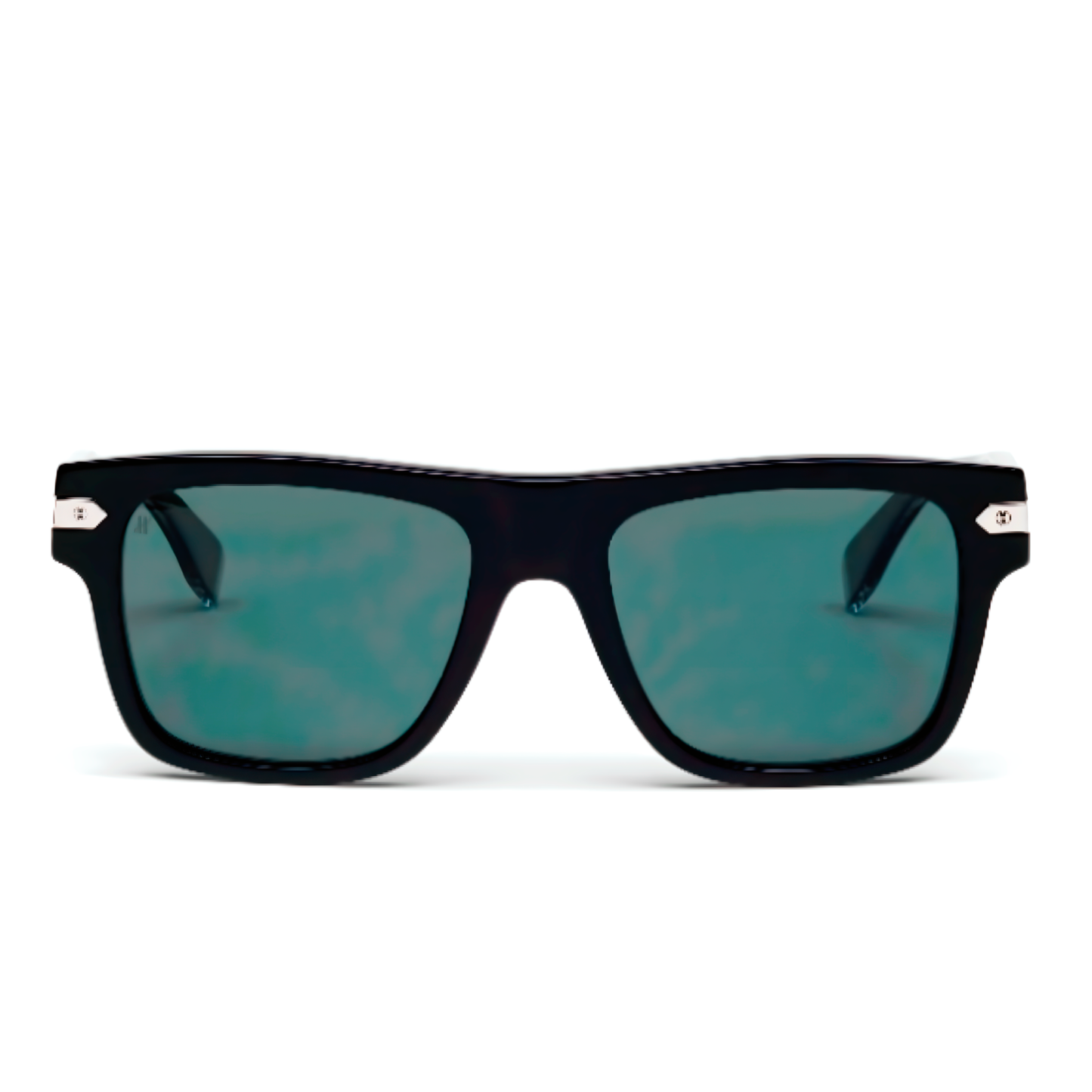 Black Square Acetate Sunglasses with Polar Solid Smoke Lens