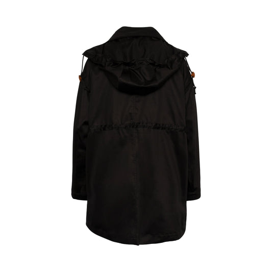 Patch Pocket Hooded Parka in Black