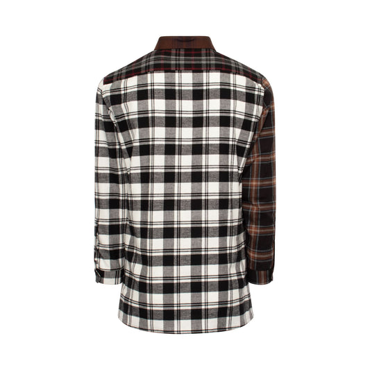 Check Patchwork Shirt in Brown